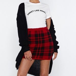 Nasty Gal Knit plaid skirt